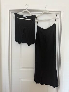 Princess Polly Two Piece Maxi Skirt Set Black